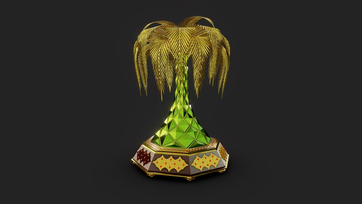 Golden Date Tree Souvenir 3D Model