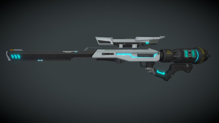 Stylized Futuristic Sniper Rifle 3D Model