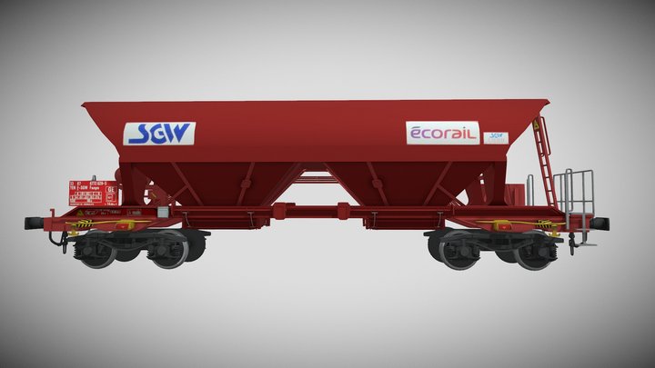 French railway wagon Ex Inveho 3D Model