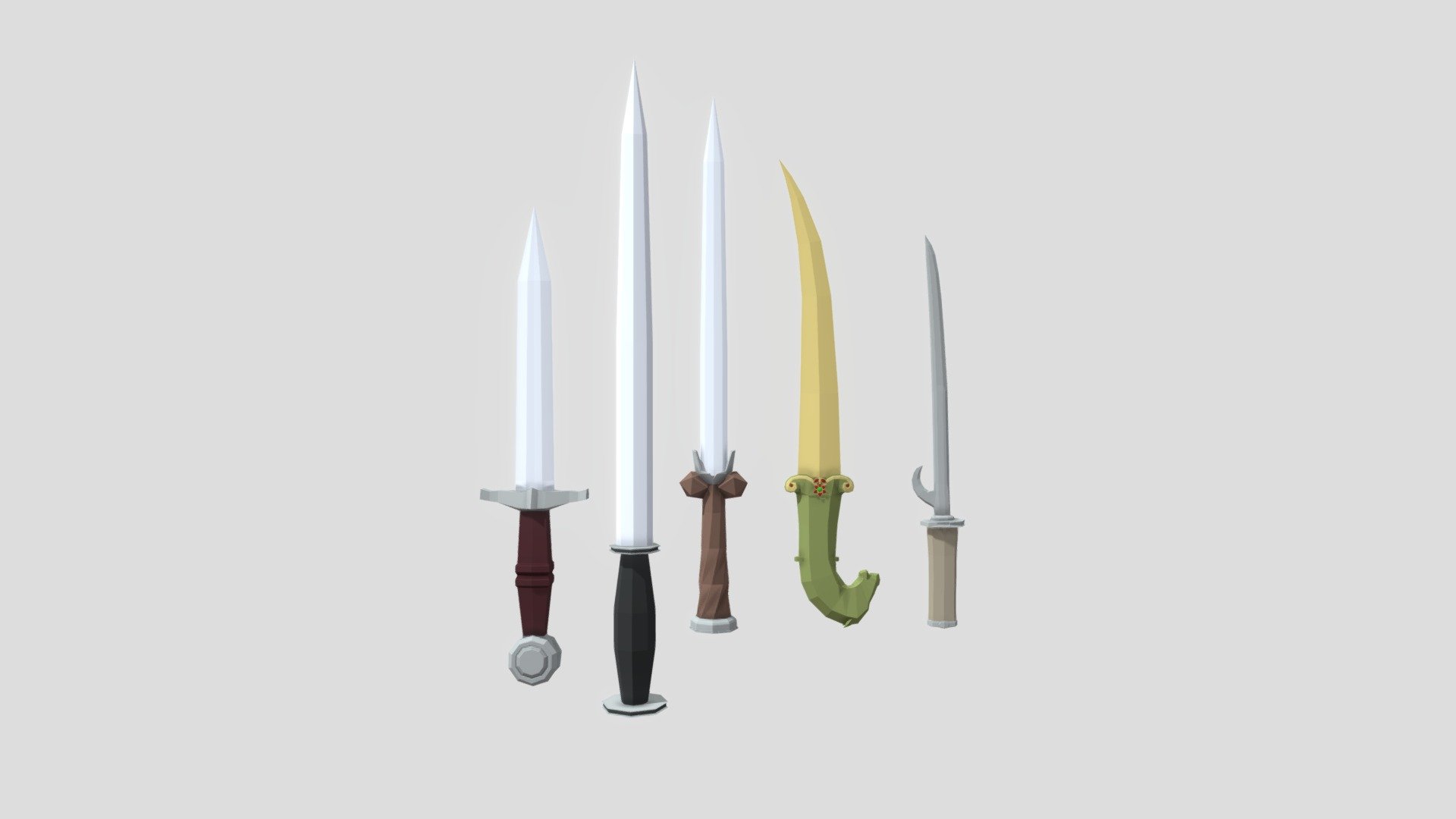 Low Poly Daggers 3d Model By Brunoszwa Brunoszwapl B5a80fd Sketchfab 