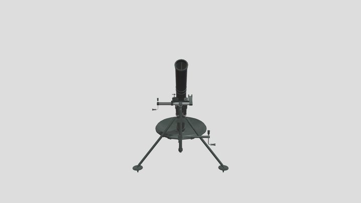 UPIK-82 Ukraine mortar Low-poly 3D Model