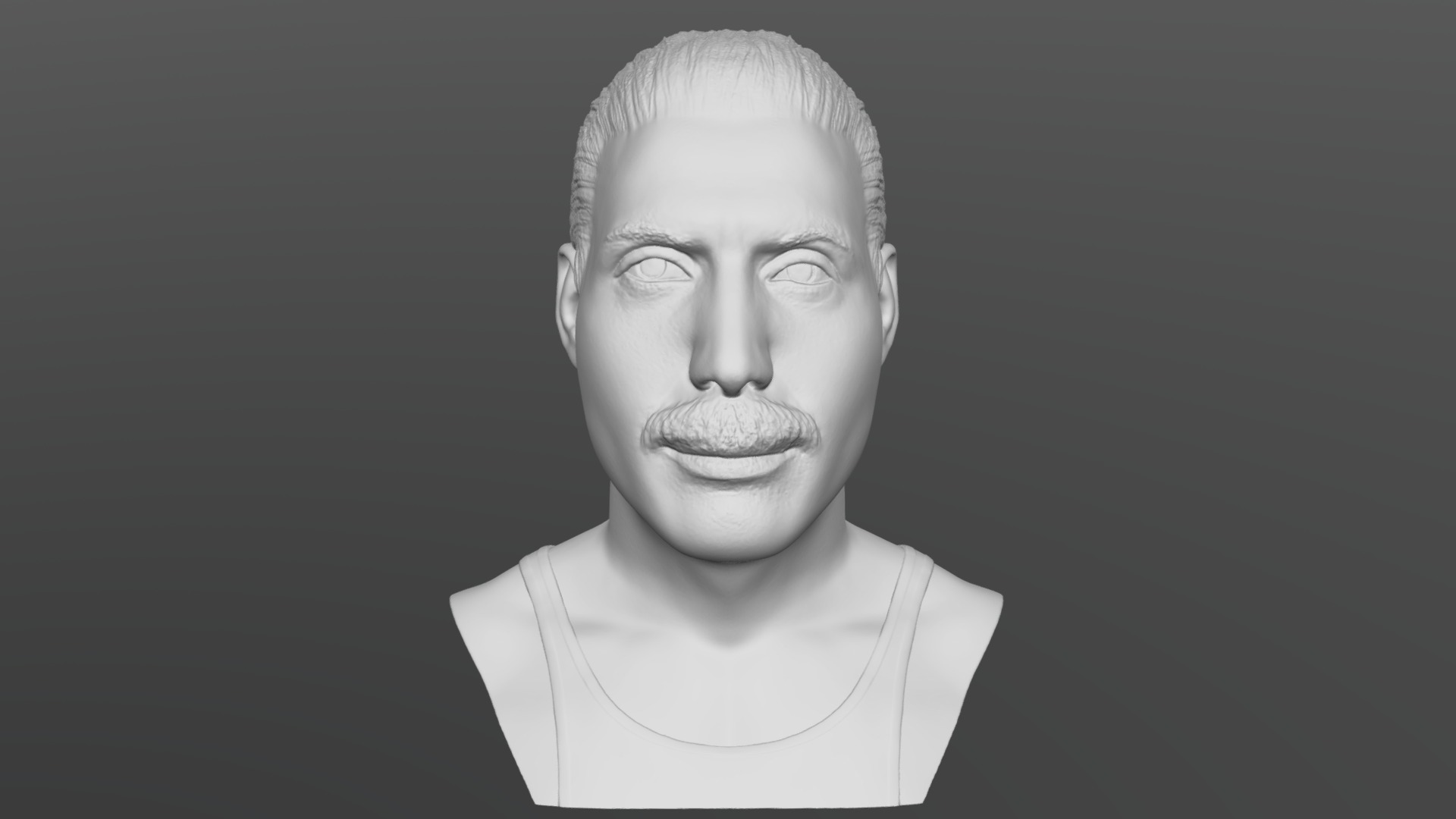 3D model Freddie Mercury bust for 3D printing - This is a 3D model of the Freddie Mercury bust for 3D printing. The 3D model is about a person with a mustache.