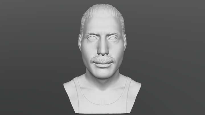 Freddie Mercury bust for 3D printing 3D Model