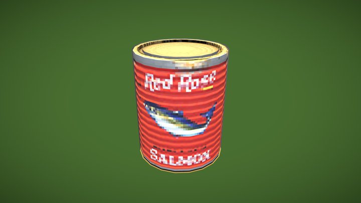 Beat up Salmon can 3D Model