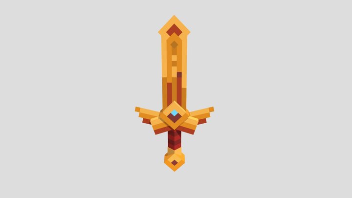 Golden Short Sword 3D Model