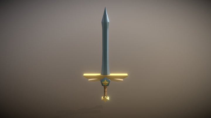 low poly fantasy sword 3D Model