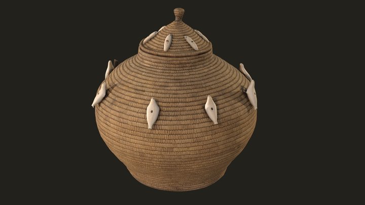 Basket with seal decoration, Alaska, early 1900s 3D Model