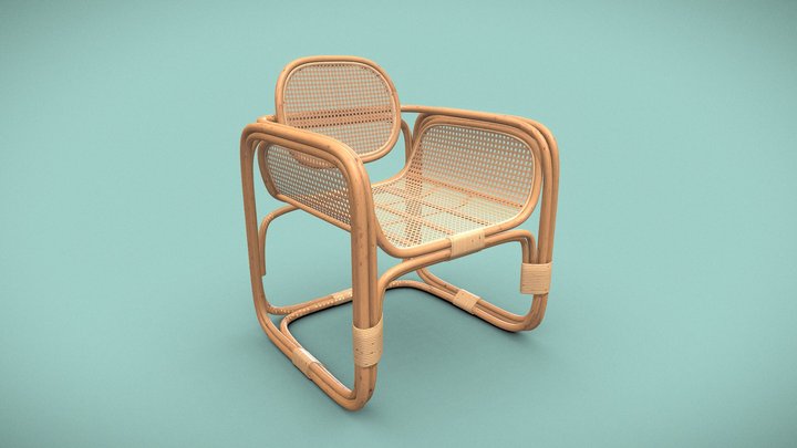 Armchair With Rattan Natural - TheMasie EMBA 3D Model