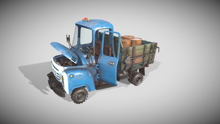 ZIL 130 stylized truck for photopolymer printing 3D Model