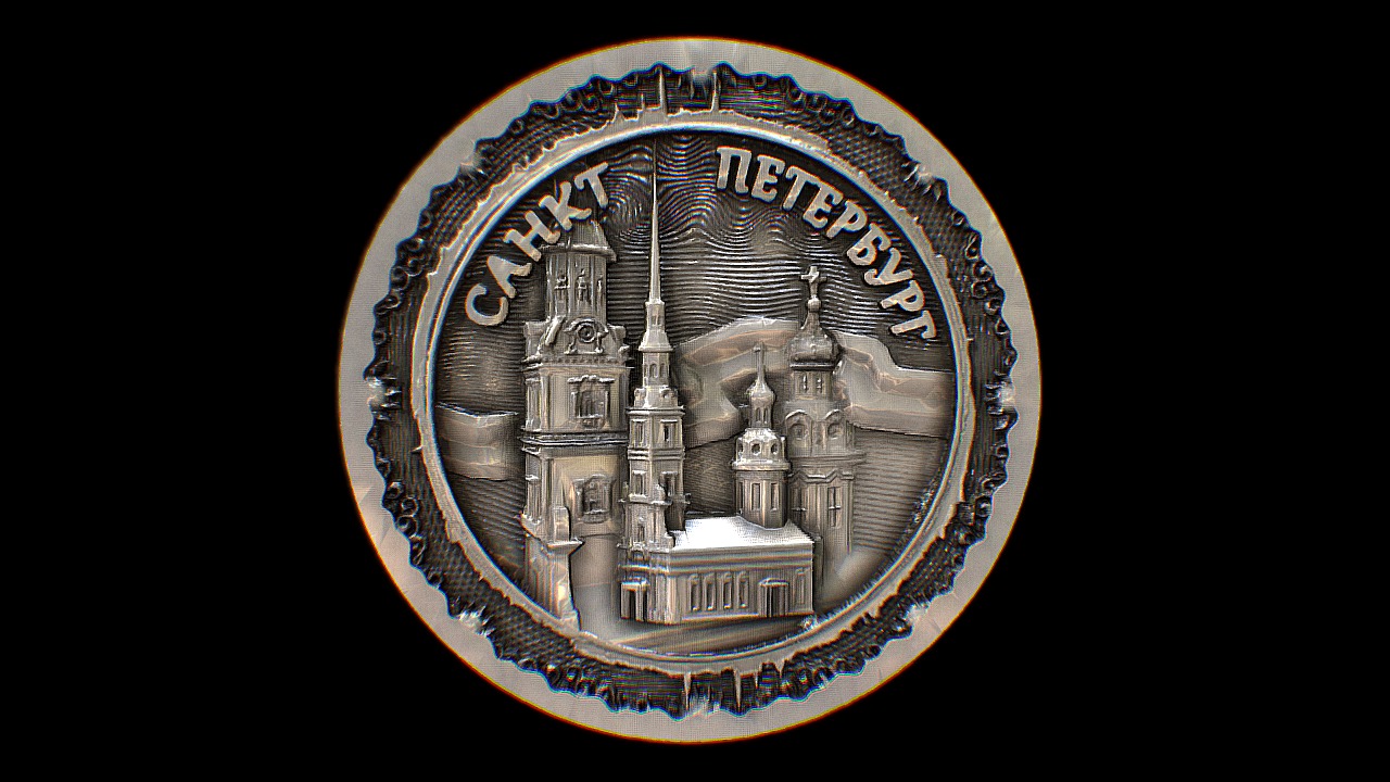 3D model petropavlovskaya fortress - This is a 3D model of the petropavlovskaya fortress. The 3D model is about a circular object with a design on it.