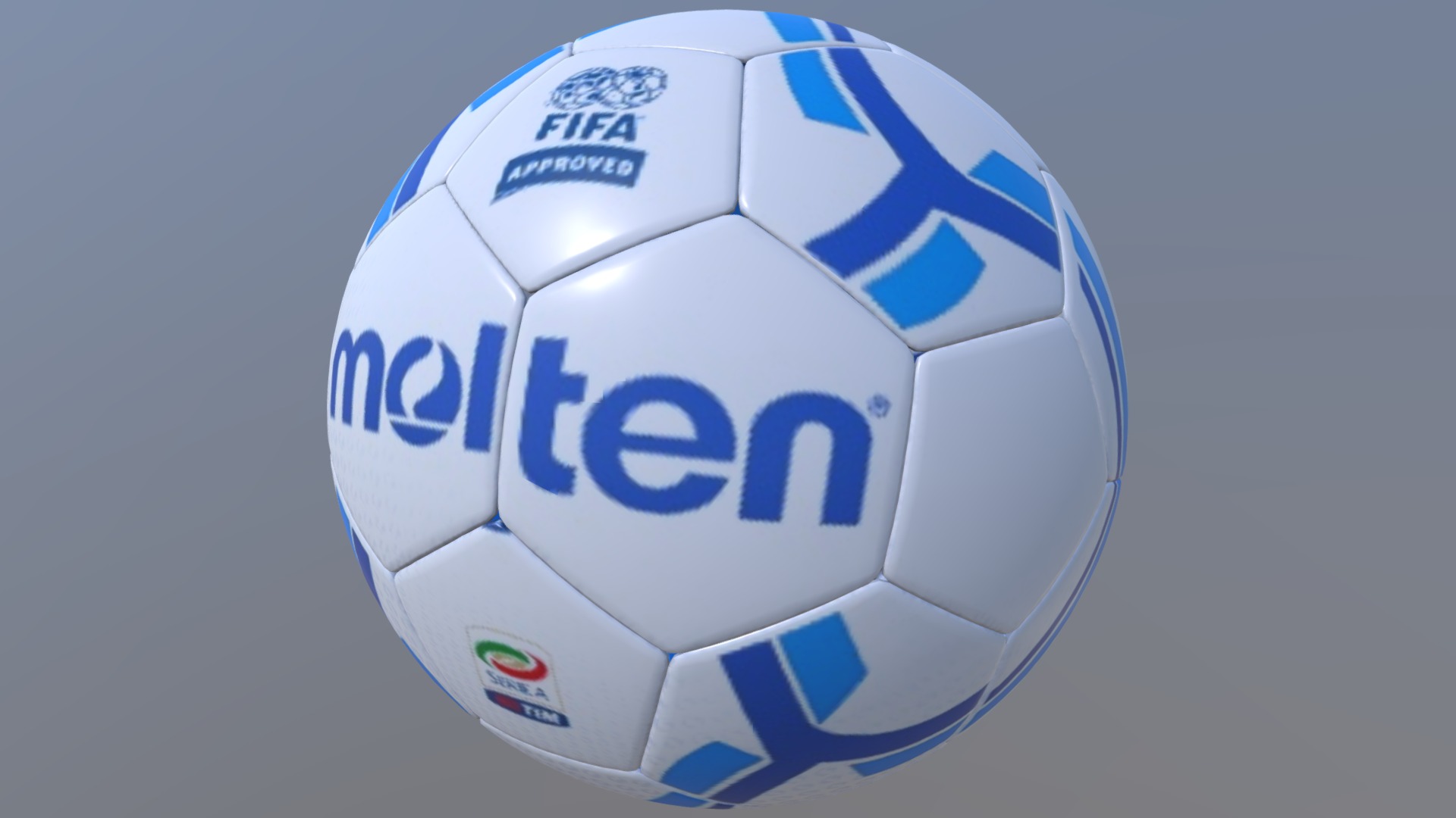 3D model Soccer Ball Italia - This is a 3D model of the Soccer Ball Italia. The 3D model is about a white and blue ball.