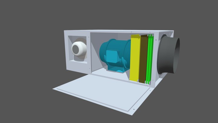 吊頂新風機_6英吋風機 3D Model