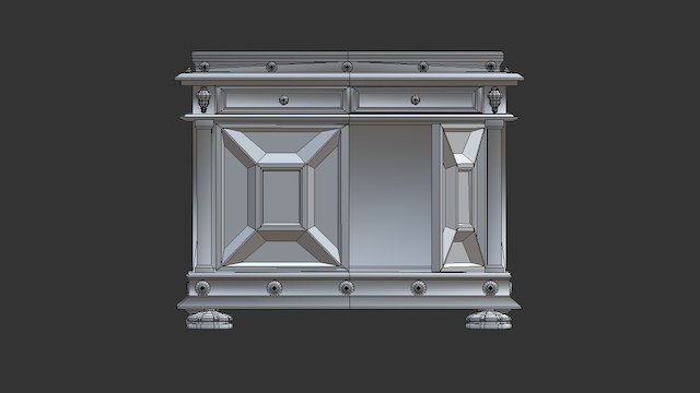 Mid Century English Cabinet 3D Model