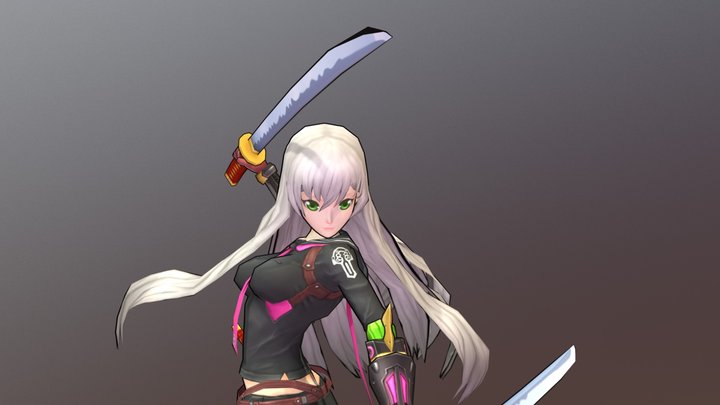 Blades Girl Outline Ver 3D Model