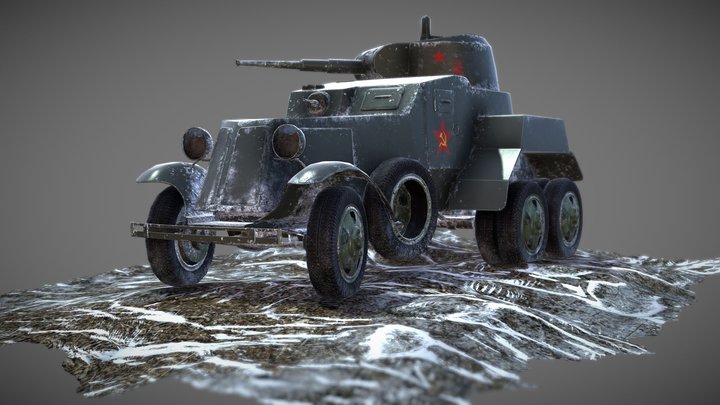 Ba-10 armored car 3D Model