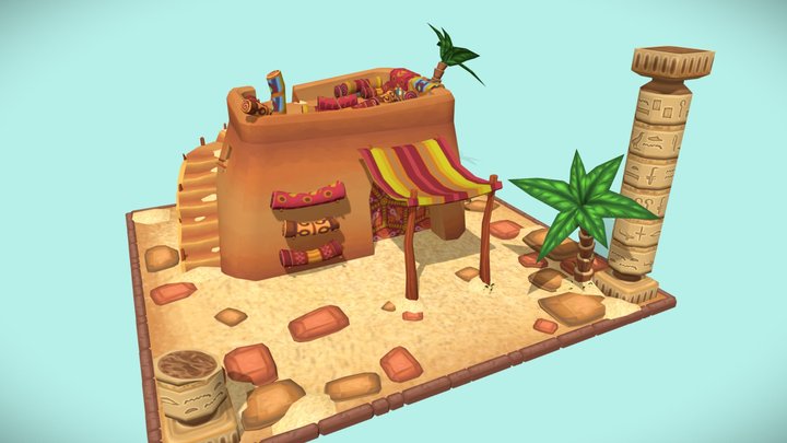DAE Villages - Egyptian Carpet Shop 3D Model