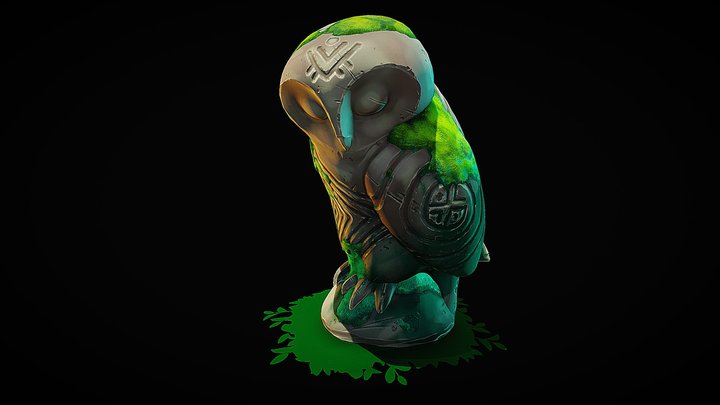 Totemic Owl Statue / Stylized study II 3D Model