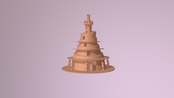 Stylized Lizard Tower 3D Model