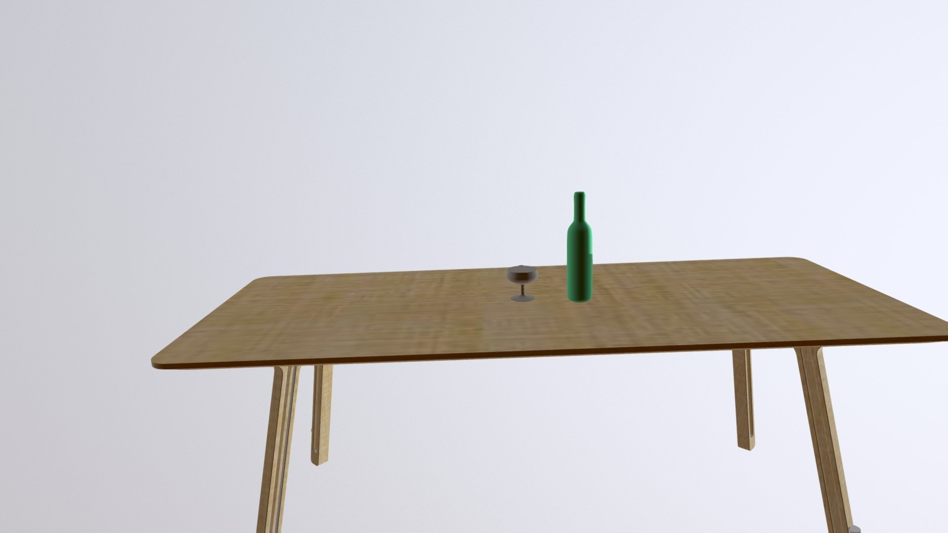 Table with win and glass