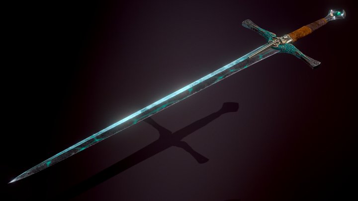 Excalibur, Fantasy Medieval Sword 3D Model
