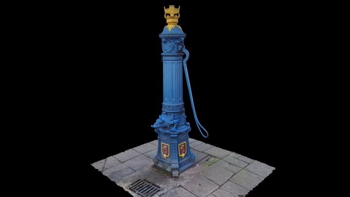 Historical pump with dragon (Szczecin, Poland) 3D Model