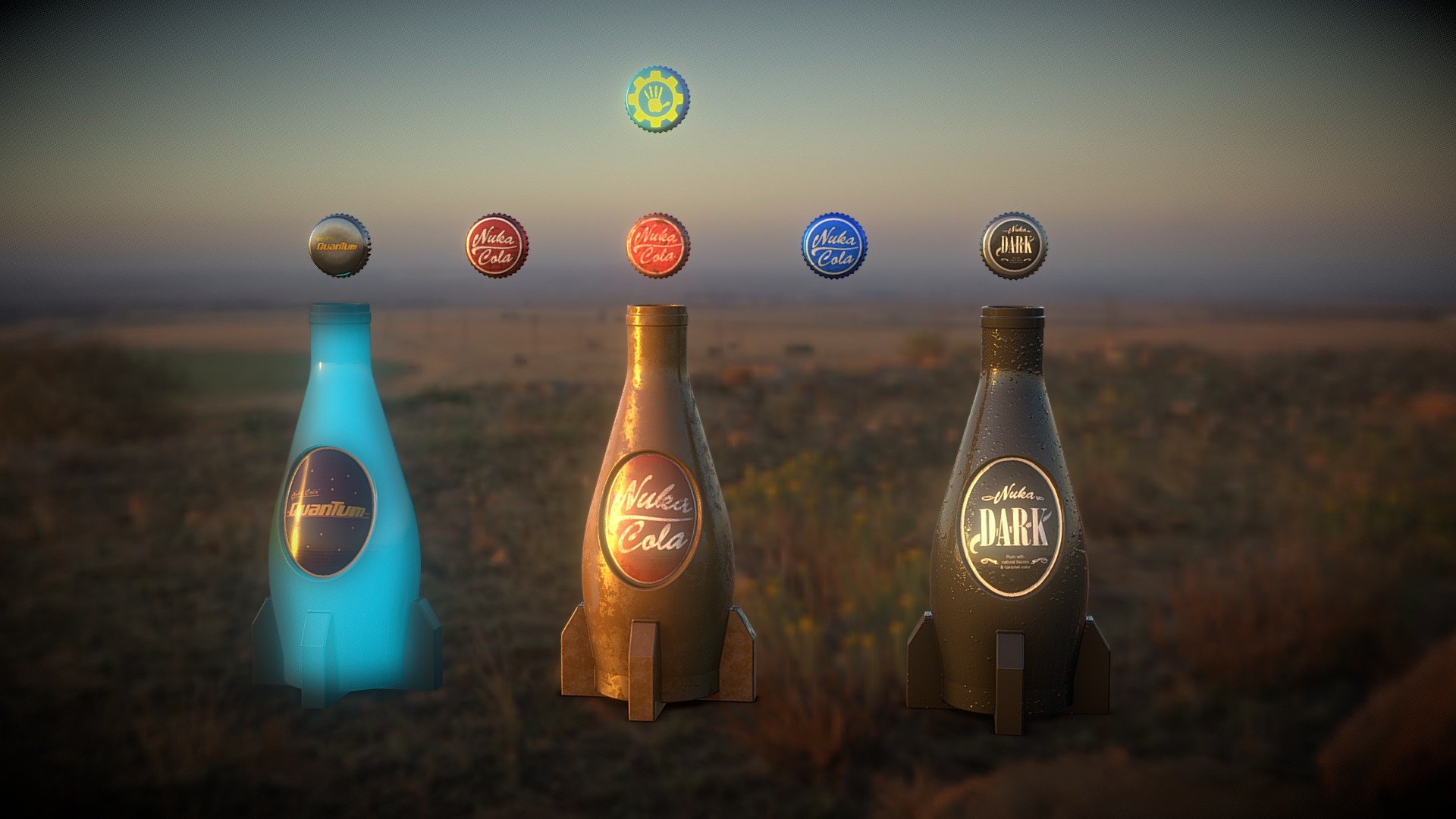 3D model Nuka-Cola Quantum from video game Fallout VR / AR / low-poly