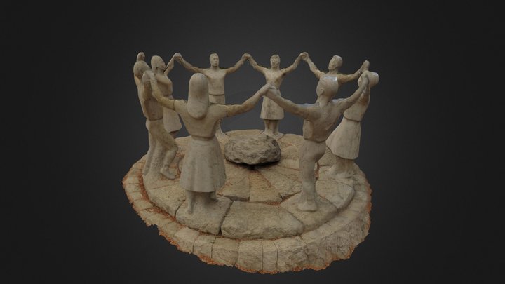 La Sardana, Josep Cañas, Statue 3D Model