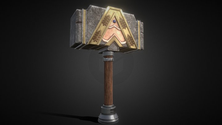 Medieval Fantasy Hammer 3D Model
