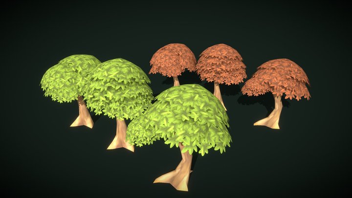 Stylized Trees 3D Model
