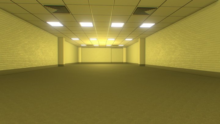 Backrooms Long Hall 3D Model