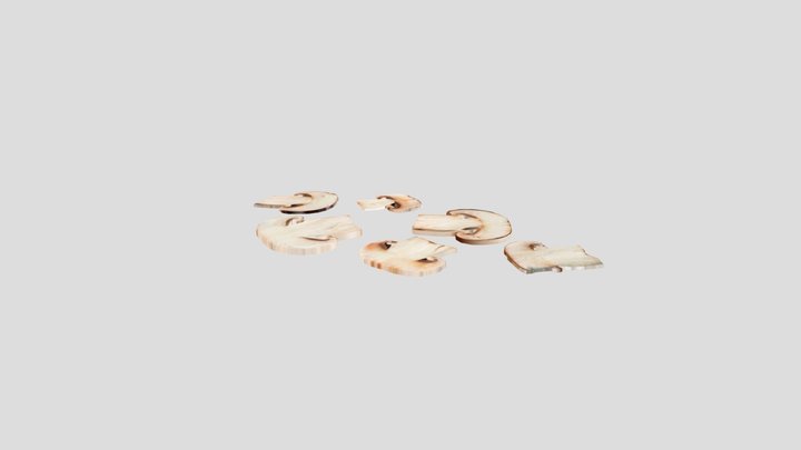 Mushrooms sliced (champignons) 3D Model