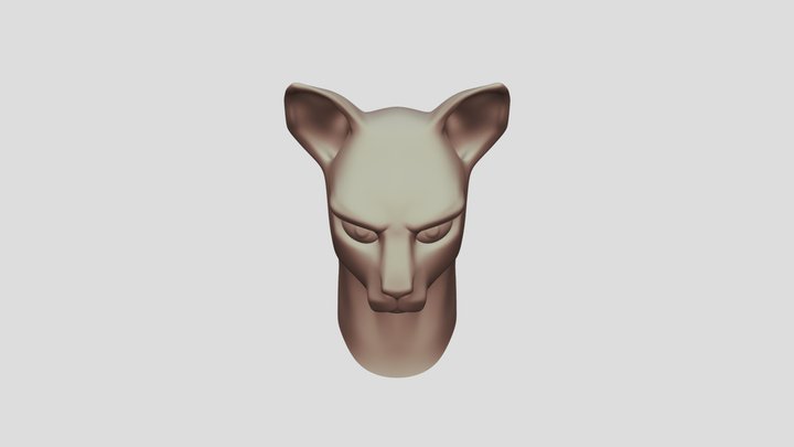 Sphynx cat head 3D Model
