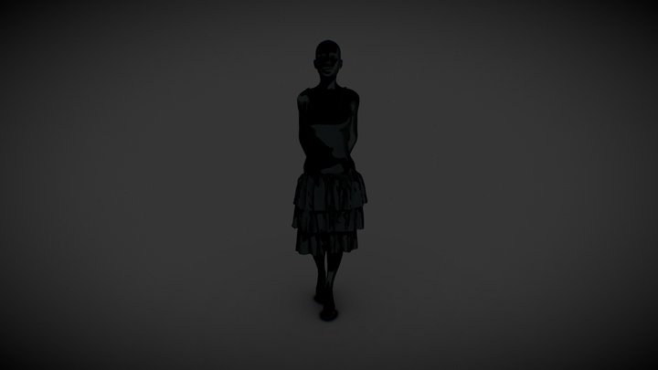 Black Red Yellow Dress 3D Model