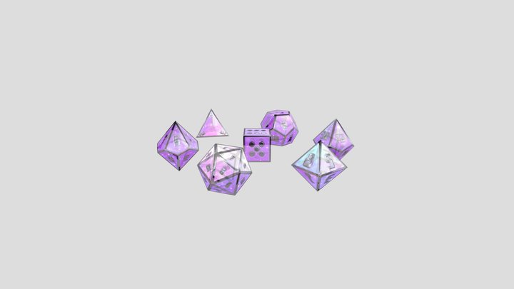 Space Dice Set Low Poly 3D Model