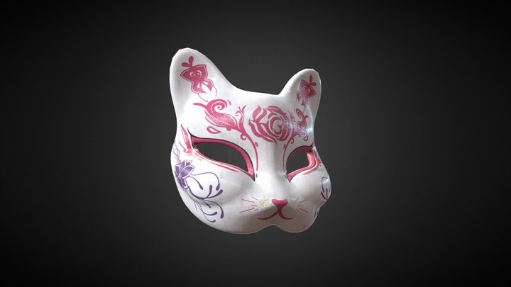 Japanese Cat Mask 01 3D Model