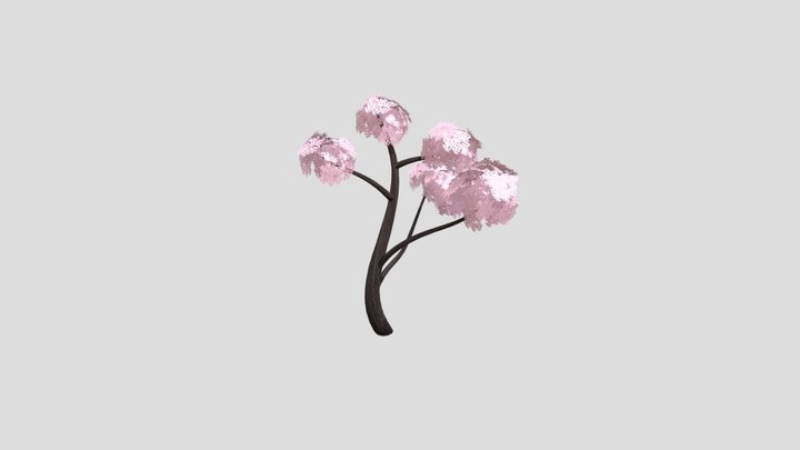 Stylized cherry tree (three) 3D Model
