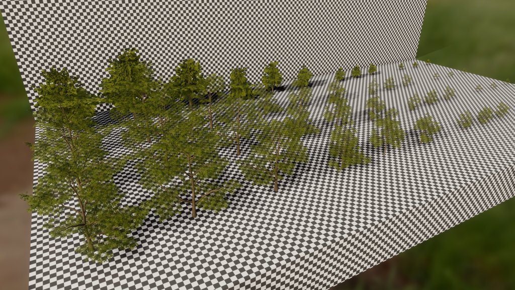 Maple trees pack (lowpoly, game ready, LODs)