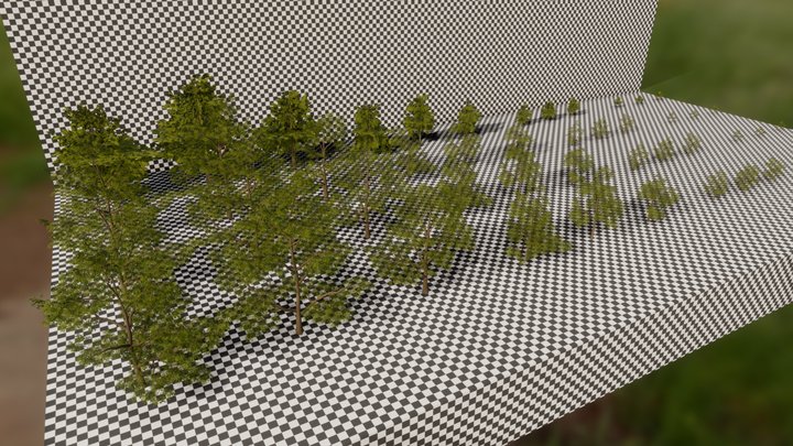 Maple trees pack (lowpoly, game ready, LODs) 3D Model