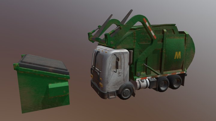 Garbage Truck (Texture) 3D Model
