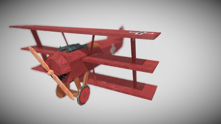 Fokker Dr.1 Toy Plane (Manfred Von Richthofen) 3D Model