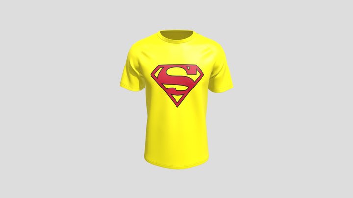 Vibrant Yellow Superman Shield Shirt – Modello 3D gratuito STL