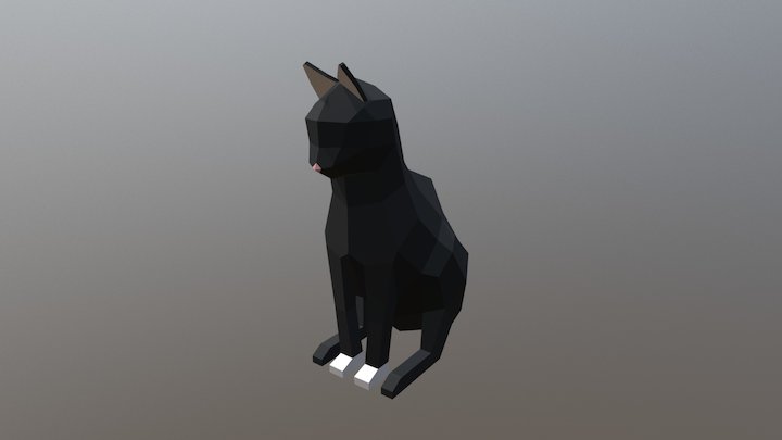 Cat Sitting 3D Model