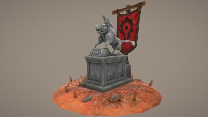 Boar Statue 3D Model