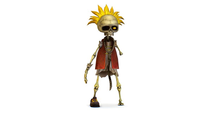 Skined Pirat Skeleton in Rob Booby Trap - Boa 3D Model