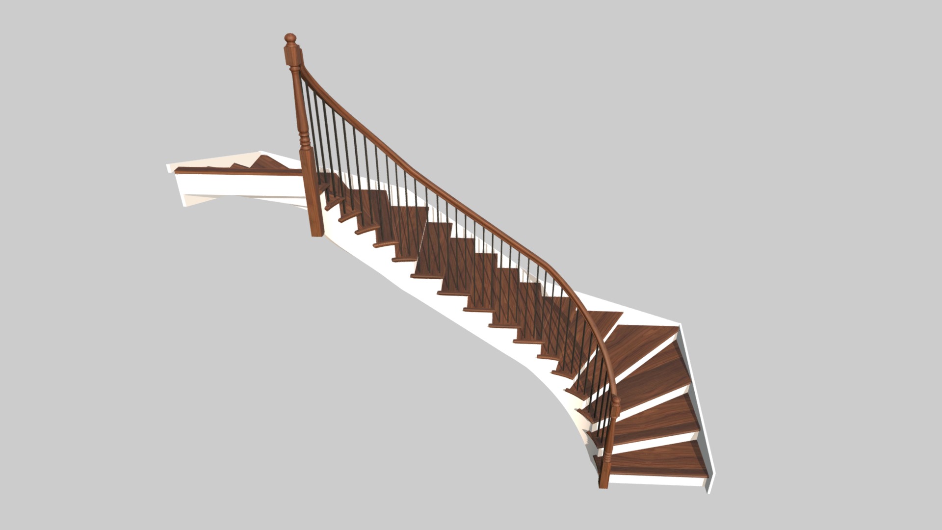 Circular stair - "U" shape with square corners