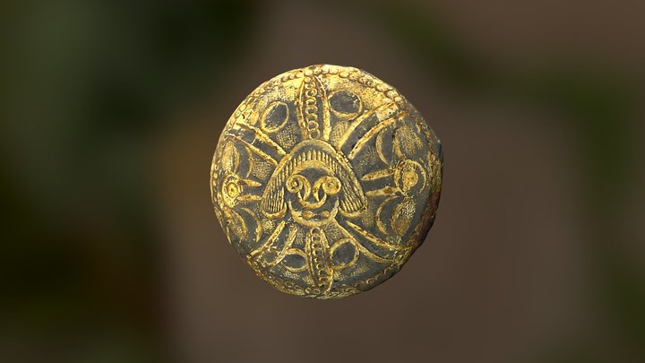 C17th Hand Engraved Button 3D Model