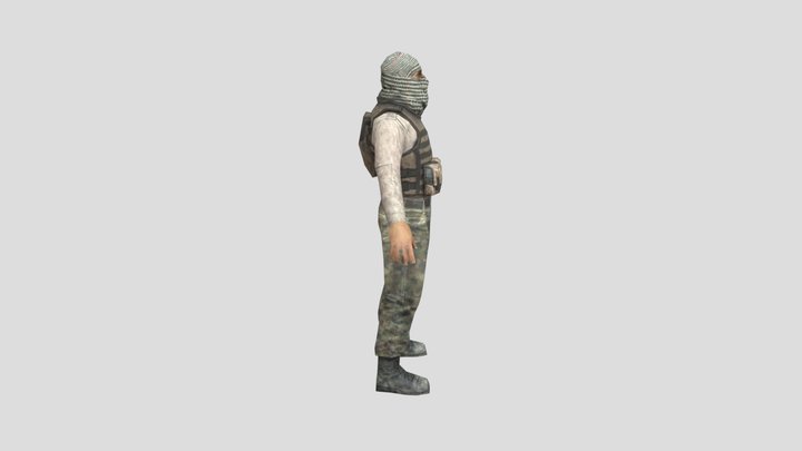 Taliban Soldier - Low Poly 3D Model