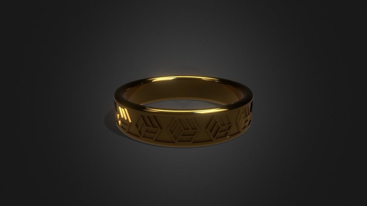 Wedding Band - Mens - Geometric 3D Model