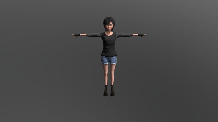 Toon Teen Girl 3D Model
