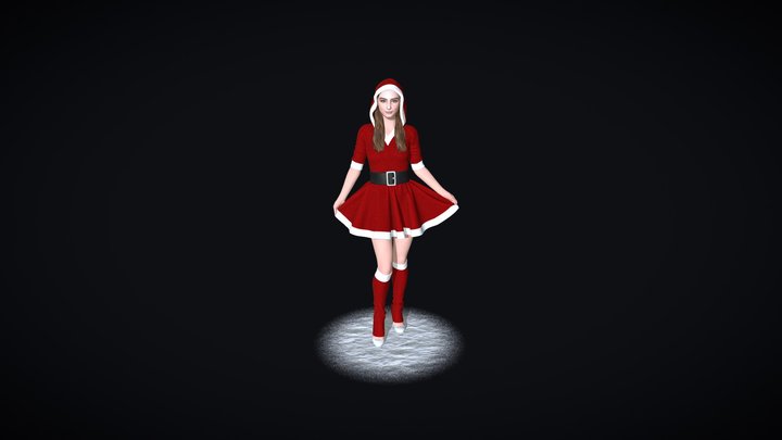Santa girl cute 3D Model